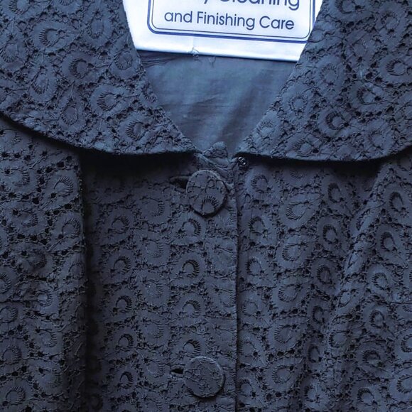 Vintage Black Eyelet Crop Jacket, Semmés Creations - Picture 3 of 6